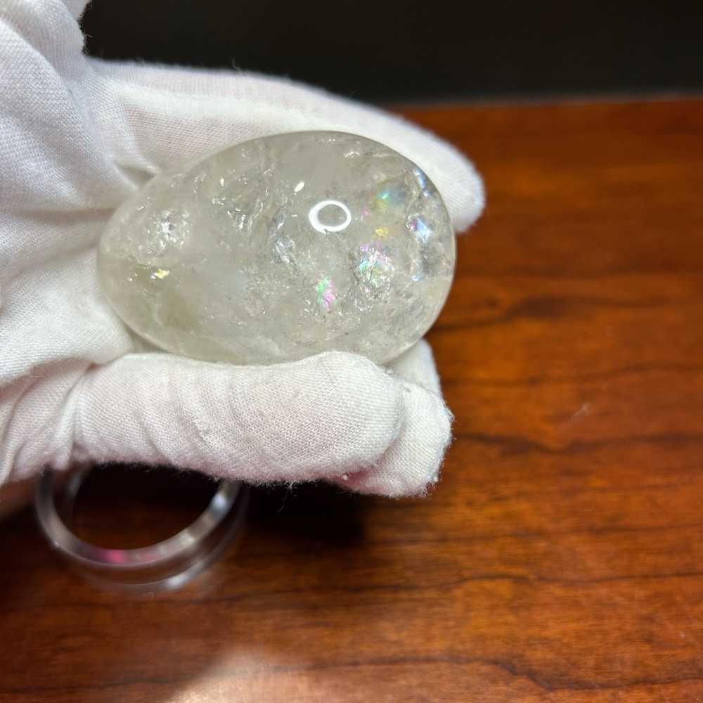 Natural Rainbow Quartz Crystal Egg